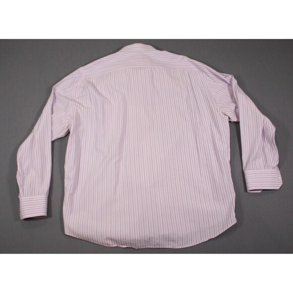 Canali Long Sleeve Dress Shirt Men’s 18 46 Pink Striped Pocket Made In Italy - Picture 3 of 10